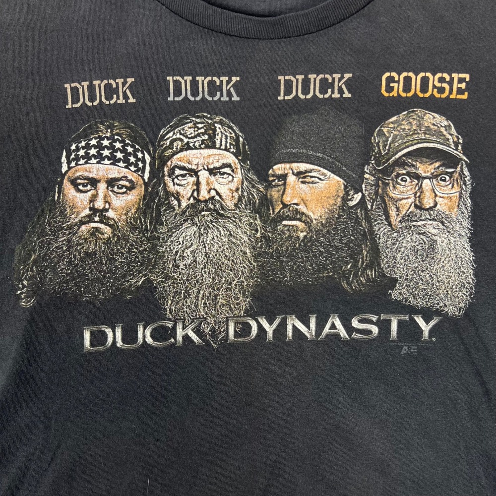 Vintage 2005 Duck Dynasty Goose T-Shirt Men XXL Black Caricature Y2K Graphic Tee